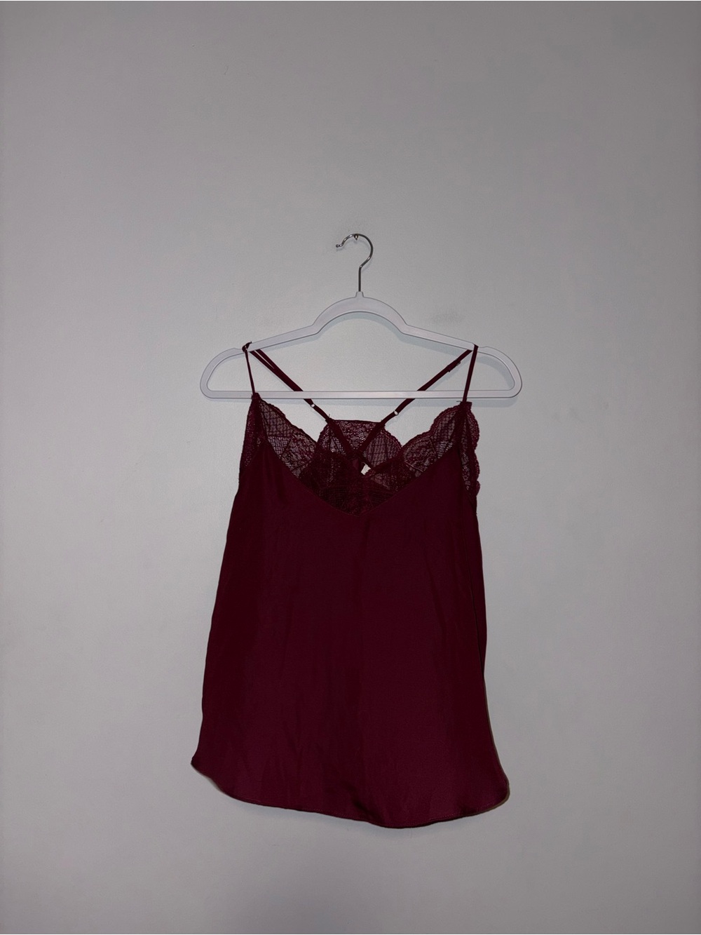 Blush | Burgundy Lace Tank | Size Large